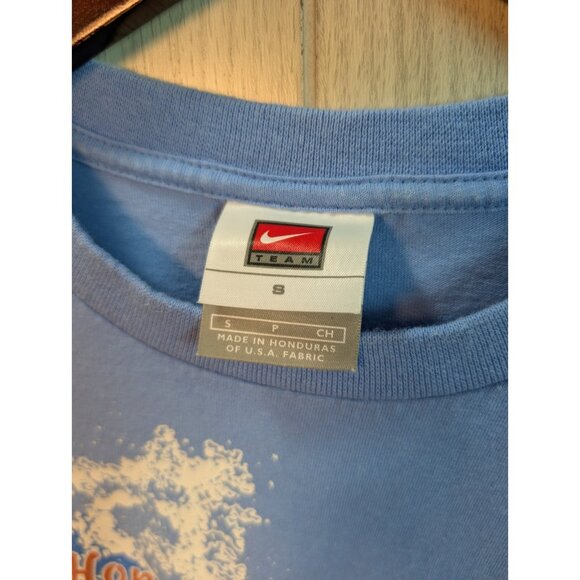 Vtg Honolulu Marathon T Shirt Nike Mens Small Blue Hawaii Running Finisher Y2K - Picture 3 of 8